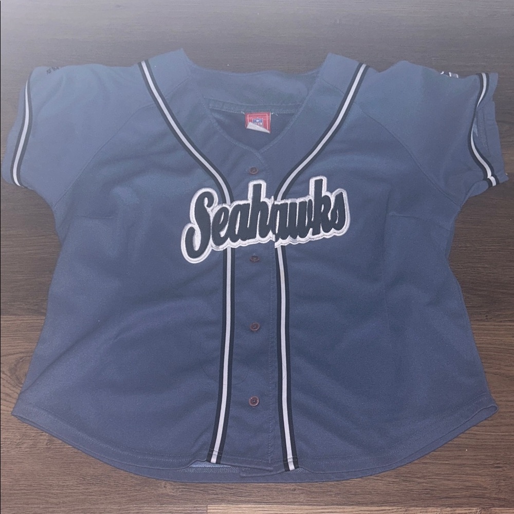 NFL Seahawks Women's Blue Jersey xl cropped fit top